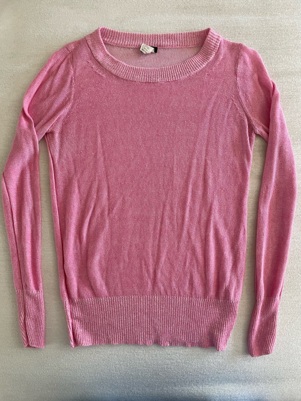 J. Crew Pink Scoop Neck Linen Blend Women's Sweater